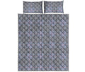 Navy Blue Prince of Wales Check Print Quilt Bed Set