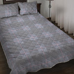 Navy Blue Prince of Wales Check Print Quilt Bed Set