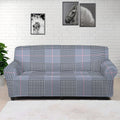 Navy Blue Prince of Wales Check Print Sofa Cover