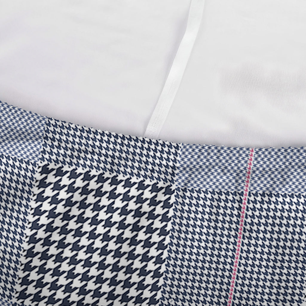 Navy Blue Prince of Wales Check Print Sofa Cover