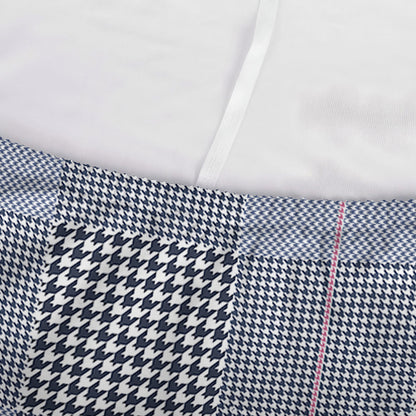 Navy Blue Prince of Wales Check Print Sofa Cover