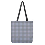 Navy Blue Prince of Wales Check Print Tote Bag
