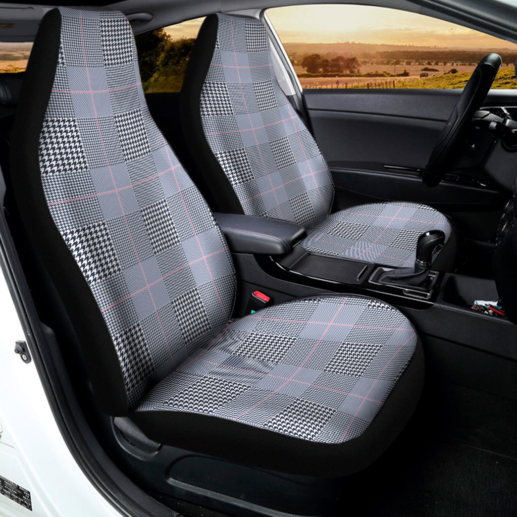 Navy Blue Prince of Wales Check Print Universal Fit Car Seat Covers