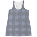 Navy Blue Prince of Wales Check Print Women's Racerback Tank Top