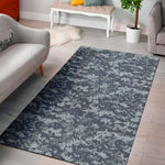 Navy Digital Camo Pattern Print Area Rug