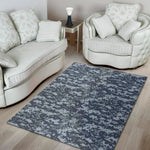 Navy Digital Camo Pattern Print Area Rug