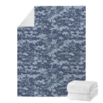 Navy Digital Camo Pattern Print Blanket