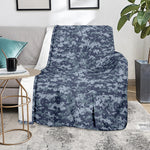 Navy Digital Camo Pattern Print Blanket