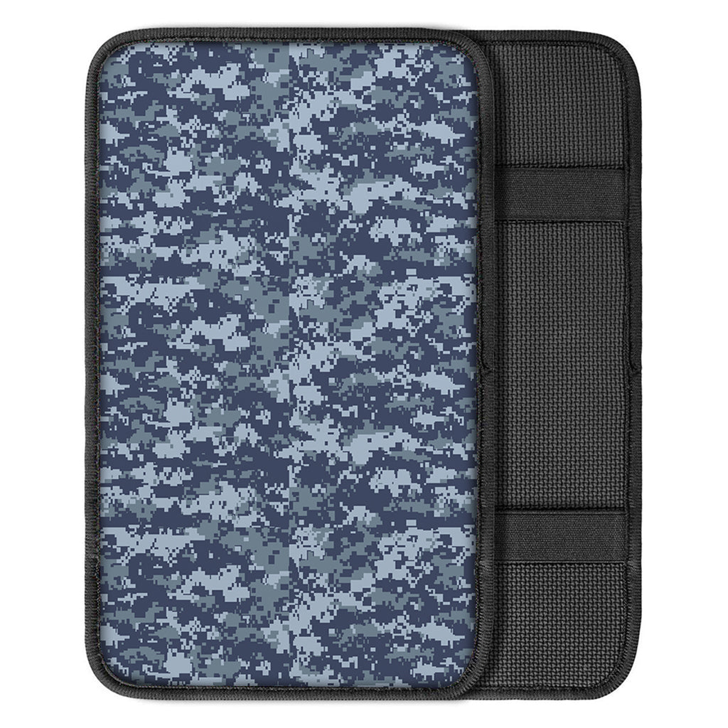 Navy Digital Camo Pattern Print Car Center Console Cover
