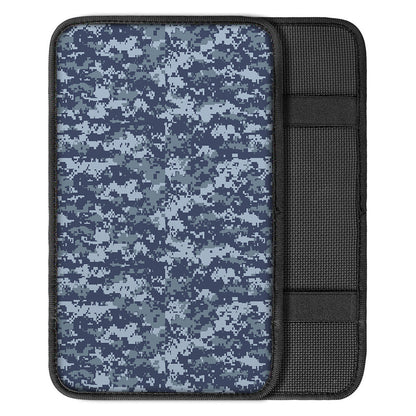 Navy Digital Camo Pattern Print Car Center Console Cover