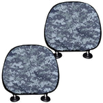 Navy Digital Camo Pattern Print Car Headrest Covers