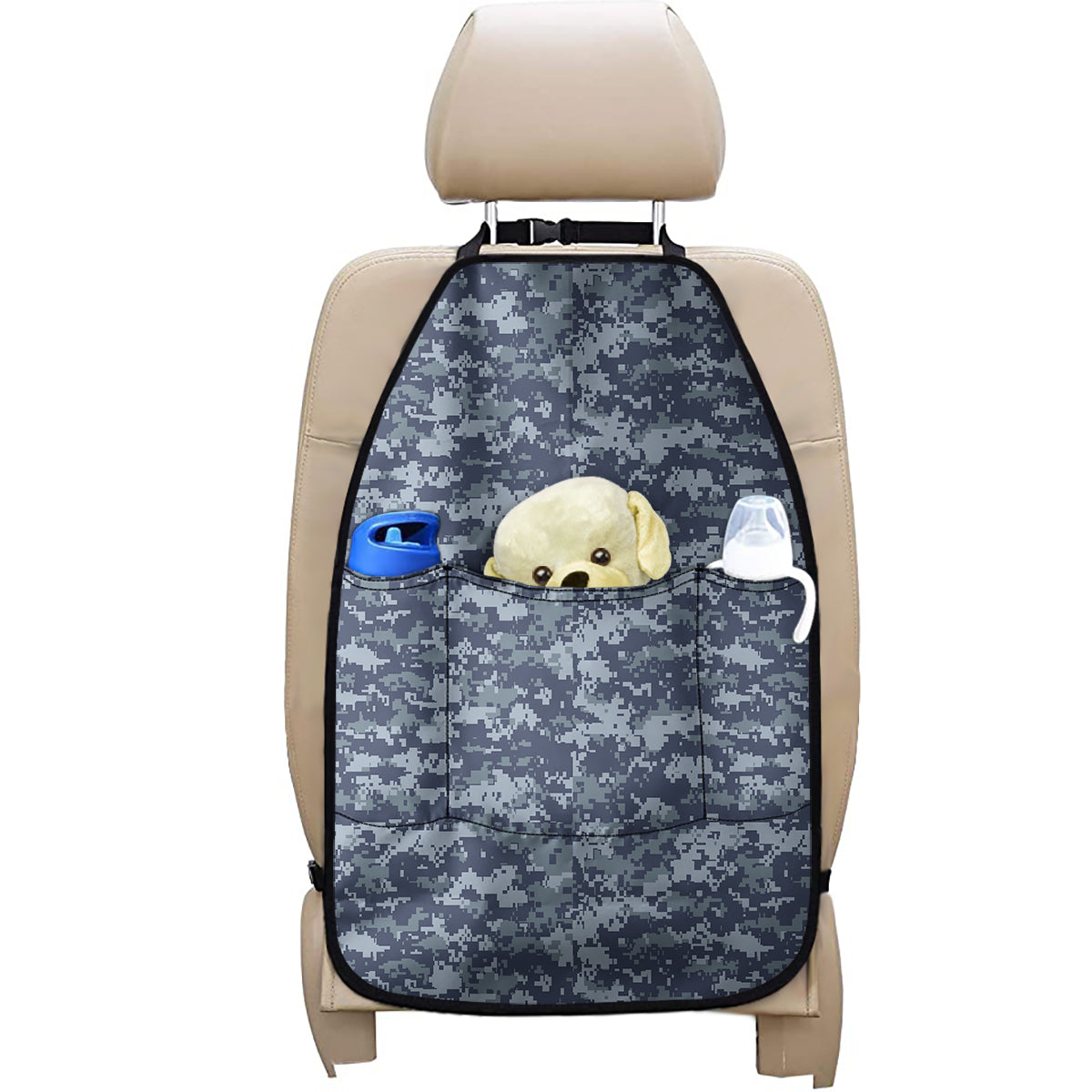 Navy Digital Camo Pattern Print Car Seat Organizers