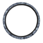 Navy Digital Camo Pattern Print Car Steering Wheel Cover