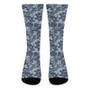 Navy Digital Camo Pattern Print Crew Socks