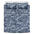 Navy Digital Camo Pattern Print Duvet Cover Bedding Set