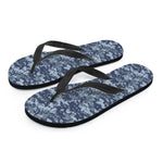 Navy Digital Camo Pattern Print Flip Flops