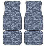 Navy Digital Camo Pattern Print Front and Back Car Floor Mats