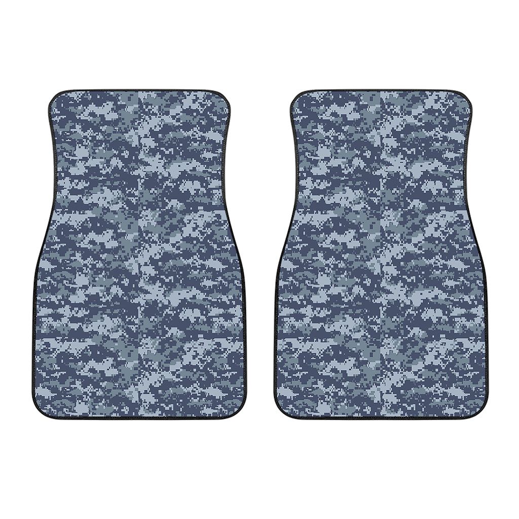 Navy Digital Camo Pattern Print Front Car Floor Mats