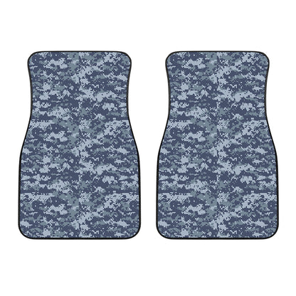 Navy Digital Camo Pattern Print Front Car Floor Mats