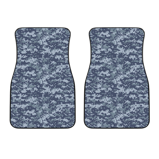 Navy Digital Camo Pattern Print Front Car Floor Mats
