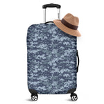 Navy Digital Camo Pattern Print Luggage Cover