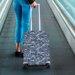 Navy Digital Camo Pattern Print Luggage Cover