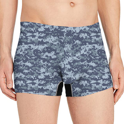 Navy Digital Camo Pattern Print Men's Boxer Briefs
