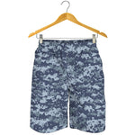 Navy Digital Camo Pattern Print Men's Shorts