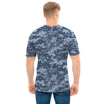 Navy Digital Camo Pattern Print Men's T-Shirt