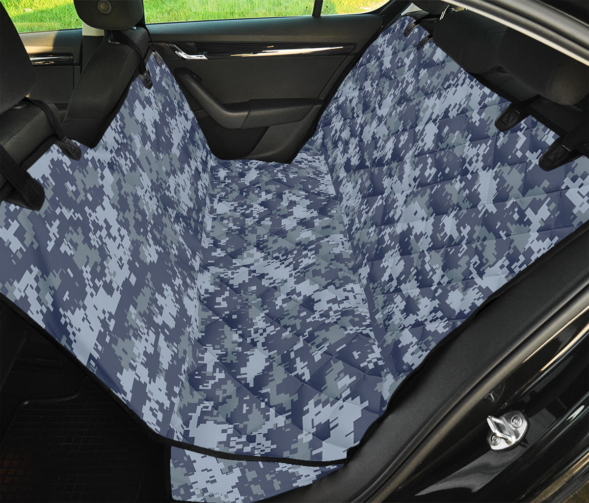 Navy Digital Camo Pattern Print Pet Car Back Seat Cover