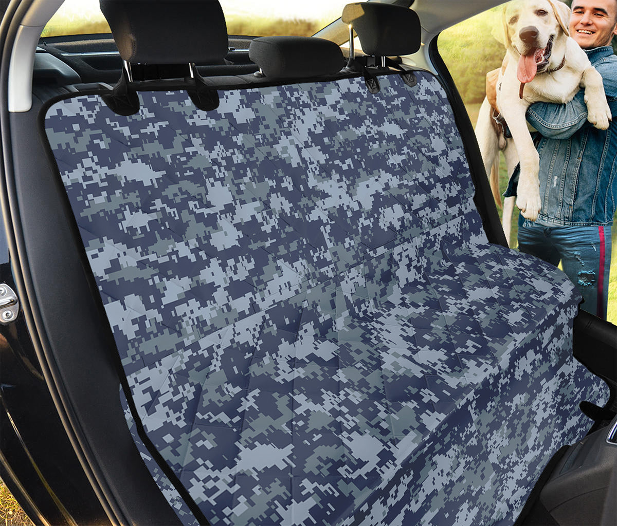 Navy Digital Camo Pattern Print Pet Car Back Seat Cover