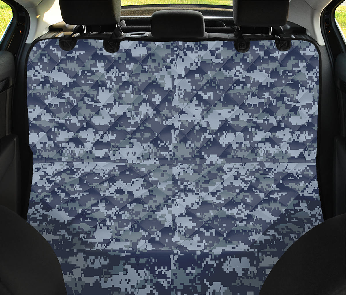 Navy Digital Camo Pattern Print Pet Car Back Seat Cover