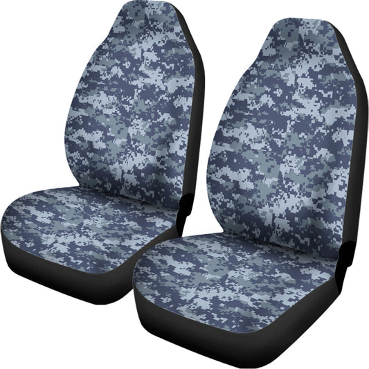 Navy Digital Camo Pattern Print Universal Fit Car Seat Covers