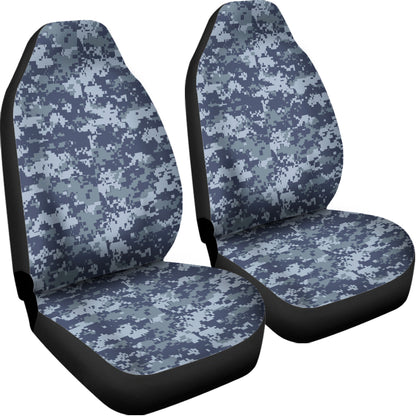 Navy Digital Camo Pattern Print Universal Fit Car Seat Covers