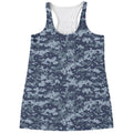 Navy Digital Camo Pattern Print Women's Racerback Tank Top