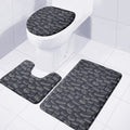 Navy Doodle Sandwich Pattern Print 3 Piece Bath Mat Set