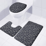 Navy Doodle Sandwich Pattern Print 3 Piece Bath Mat Set