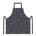 Navy Doodle Sandwich Pattern Print Apron