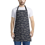 Navy Doodle Sandwich Pattern Print Apron
