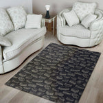 Navy Doodle Sandwich Pattern Print Area Rug