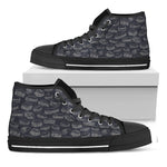 Navy Doodle Sandwich Pattern Print Black High Top Shoes