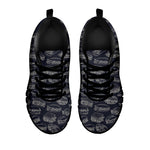 Navy Doodle Sandwich Pattern Print Black Sneakers