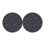 Navy Doodle Sandwich Pattern Print Car Coasters