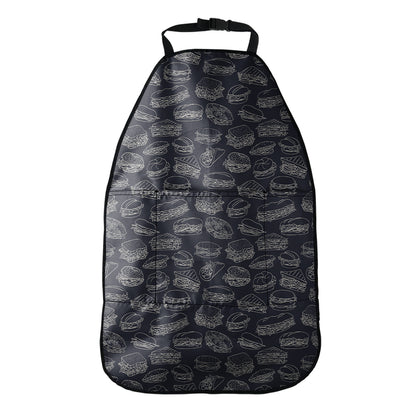 Navy Doodle Sandwich Pattern Print Car Seat Organizers