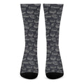 Navy Doodle Sandwich Pattern Print Crew Socks