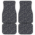 Navy Doodle Sandwich Pattern Print Front and Back Car Floor Mats