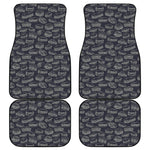 Navy Doodle Sandwich Pattern Print Front and Back Car Floor Mats