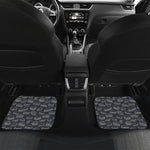 Navy Doodle Sandwich Pattern Print Front and Back Car Floor Mats