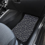 Navy Doodle Sandwich Pattern Print Front and Back Car Floor Mats