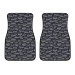 Navy Doodle Sandwich Pattern Print Front Car Floor Mats